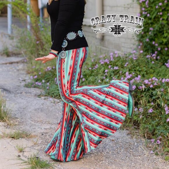 Fancy Flare Bright Serape pants - Picture 1 of 2